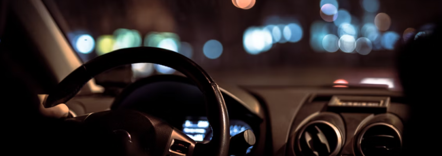 blurry night driving