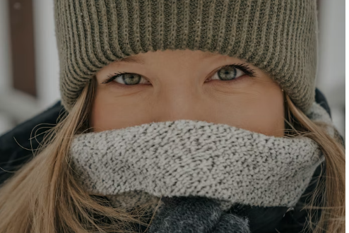 lady in snow