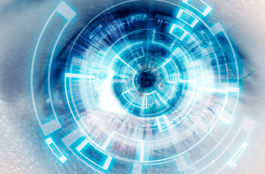 eye with futuristic computer simulation